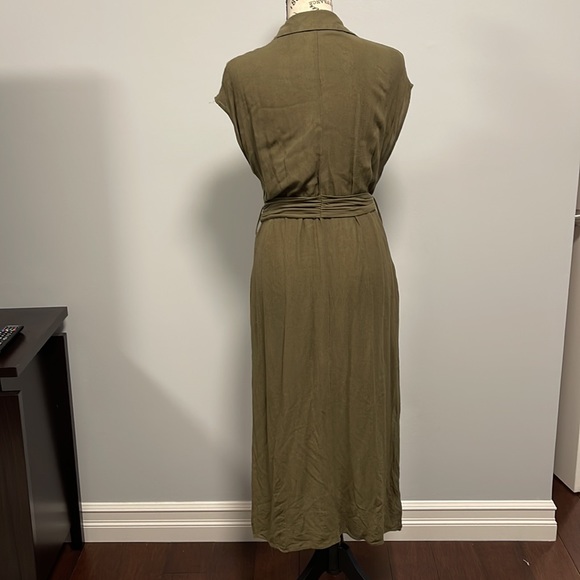 Zara rayon sleeveless belted shirt dress - Picture 2 of 13
